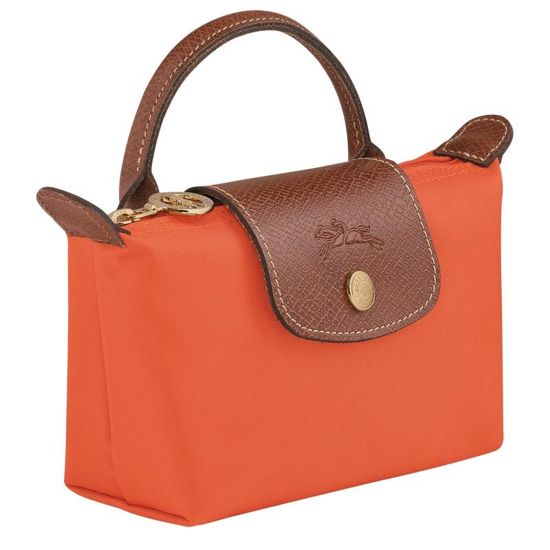 Orange Longchamp Le Pliage Original with handle Men's Pouches | MRBX-47183