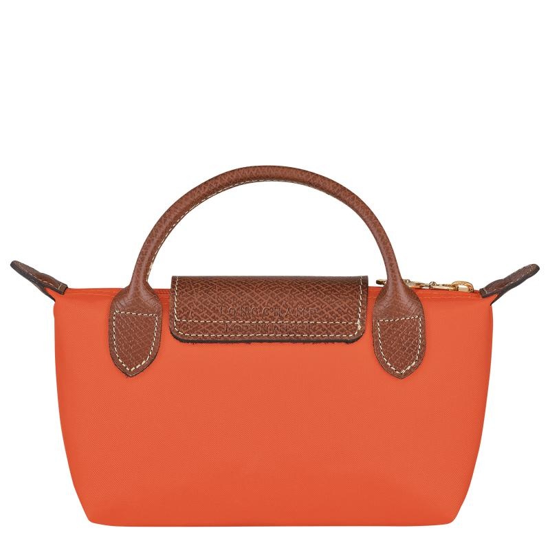 Orange Longchamp Le Pliage Original with handle Men's Pouches | MRBX-47183