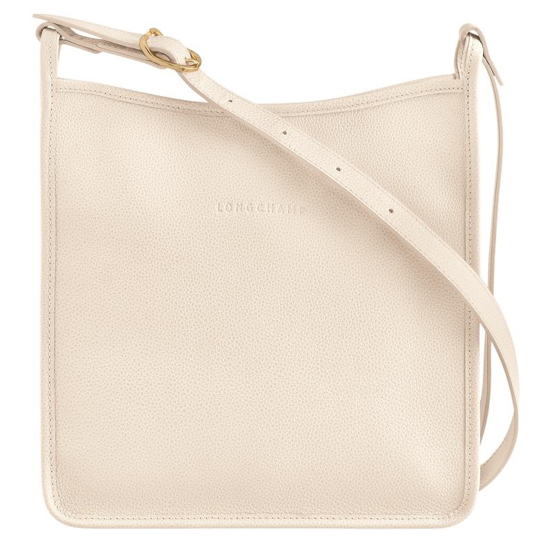 Paper White Longchamp Le Foulonné M Women\'s Crossbody Bags | VTNK-10384