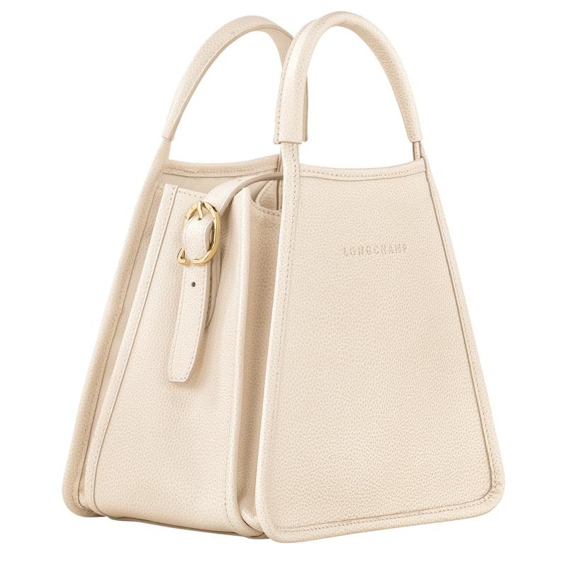 Paper White Longchamp Le Foulonné S Women's Handbags | MJCN-30742