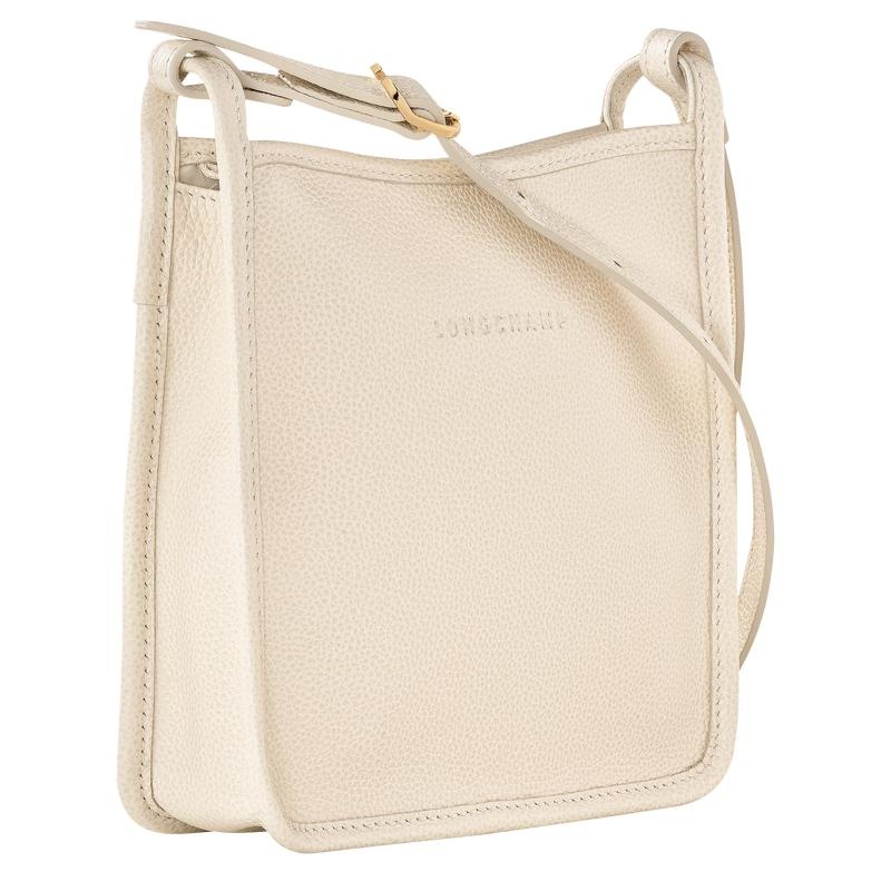 Paper White Longchamp Le Foulonné S Women's Crossbody Bags | MBUV-92053