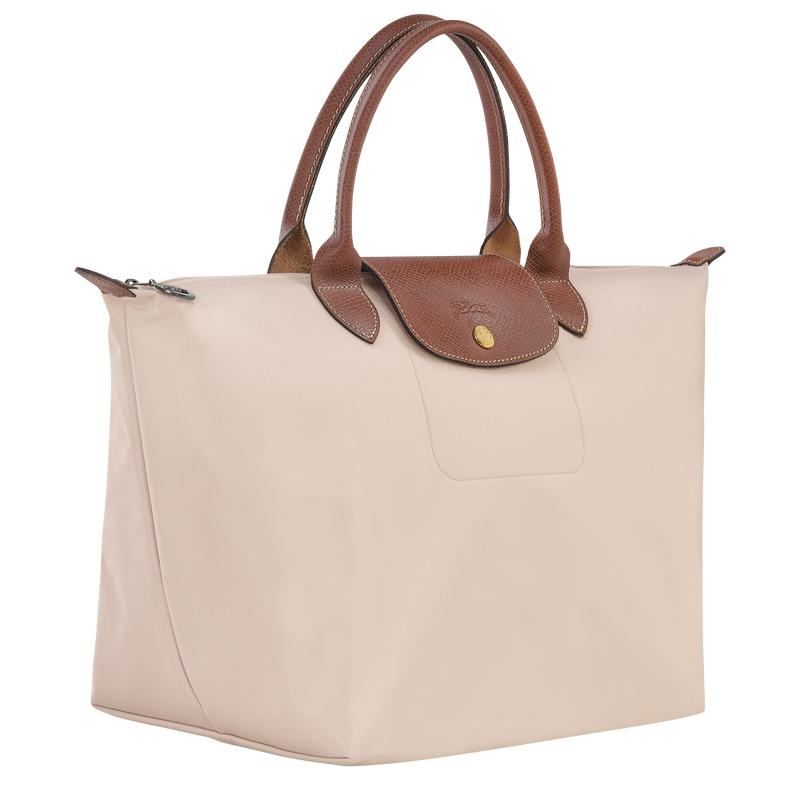 Paper White Longchamp Le Pliage Original M Women's Handbags | QLFB-31526