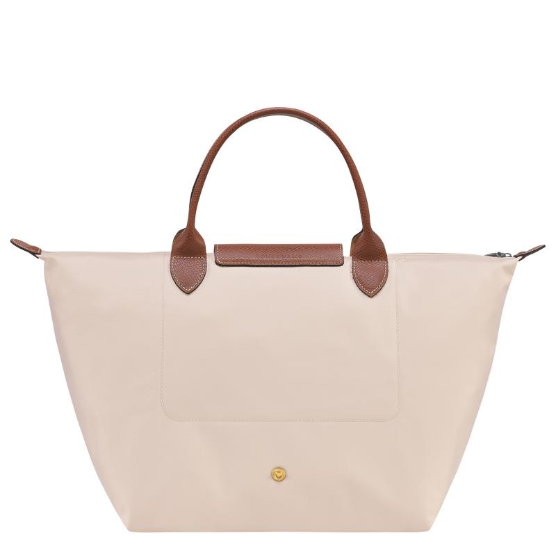 Paper White Longchamp Le Pliage Original M Women's Handbags | QLFB-31526