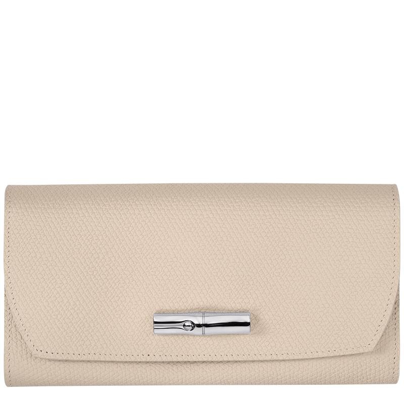 Paper White Longchamp Roseau Continental Women\'s Wallets | LZTK-21094