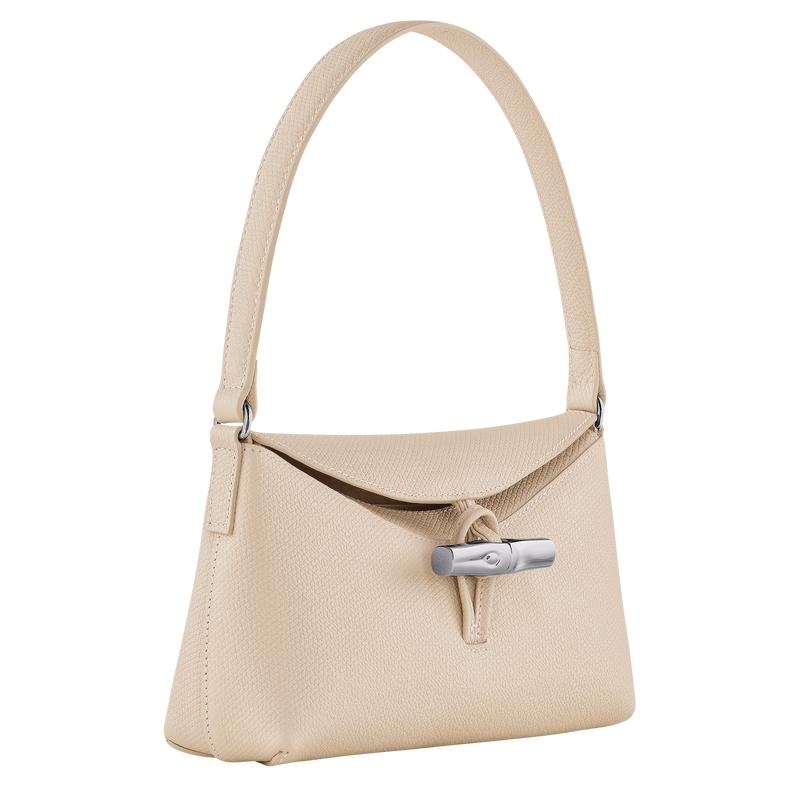 Paper White Longchamp Roseau S Women's Hobo Bags | THYX-91236