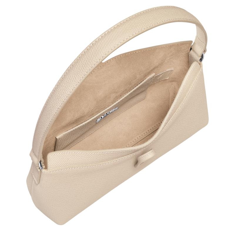 Paper White Longchamp Roseau S Women's Hobo Bags | THYX-91236