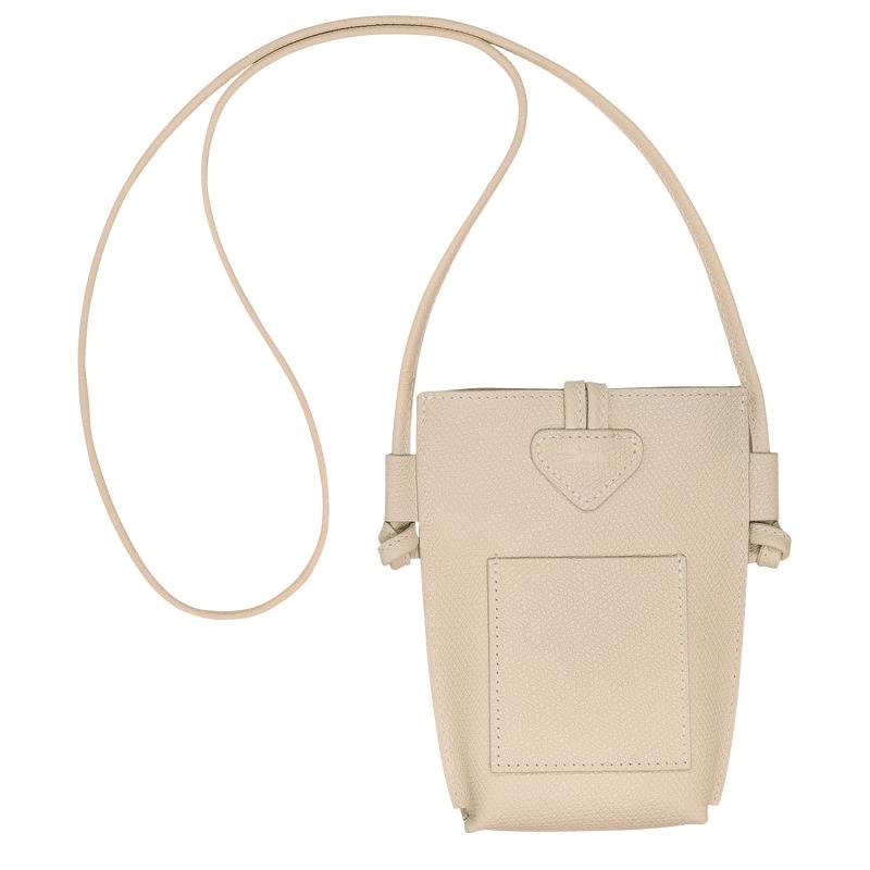 Paper White Longchamp Roseau with lace Women's Phone Case | WBMG-62317