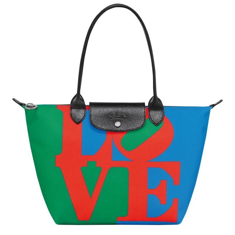 Red/Navy Longchamp x Robert Indiana M Women\'s Tote Bag | RPIL-52736