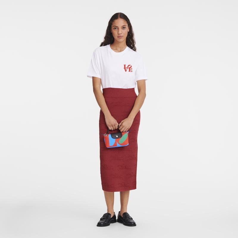 Red/Navy Longchamp x Robert Indiana Women's Pouches | HGAK-72135