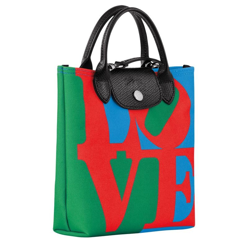 Red/Navy Longchamp x Robert Indiana XS Men's Crossbody Bags | LTEJ-48257