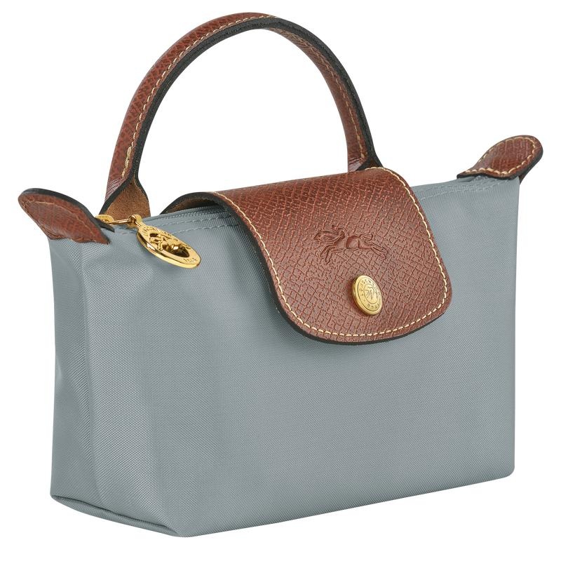 Steel Grey Longchamp Le Pliage Original with handle Women's Pouches | SBDN-29415