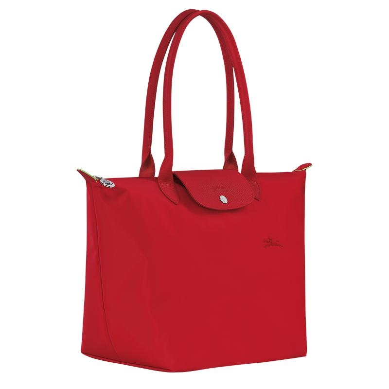 Tomato Red Longchamp Le Pliage Green L Women's Tote Bag | ZPKY-78916