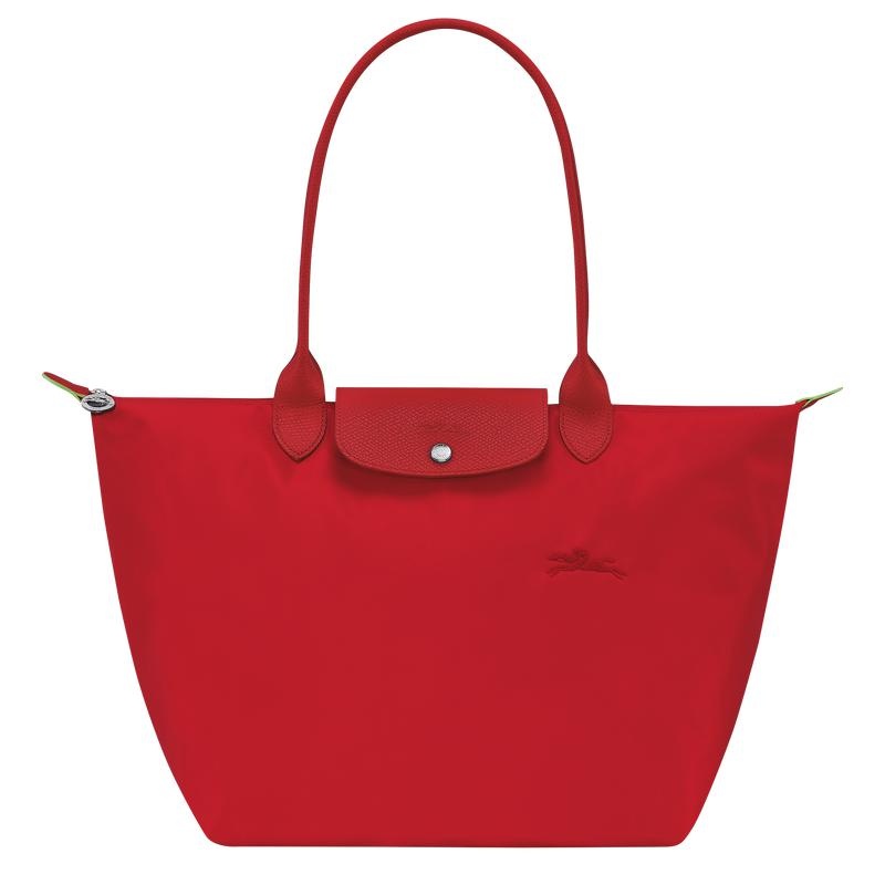 Tomato Red Longchamp Le Pliage Green L Women\'s Tote Bag | ZPKY-78916