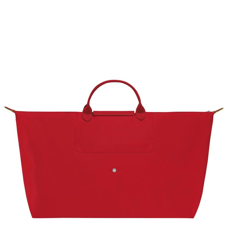 Tomato Red Longchamp Le Pliage Green M Women's Travel Bags | RFOL-65871