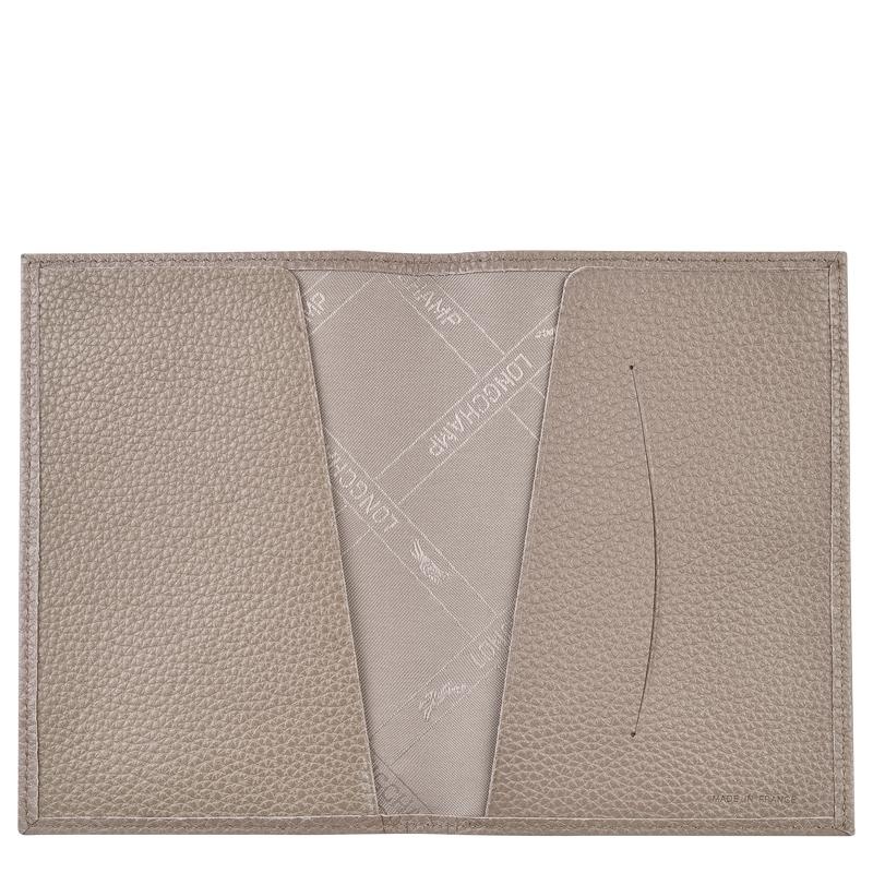 Turtledove Grey Longchamp Le Foulonné Passport cover Women's Passport Bag | FTOP-37094