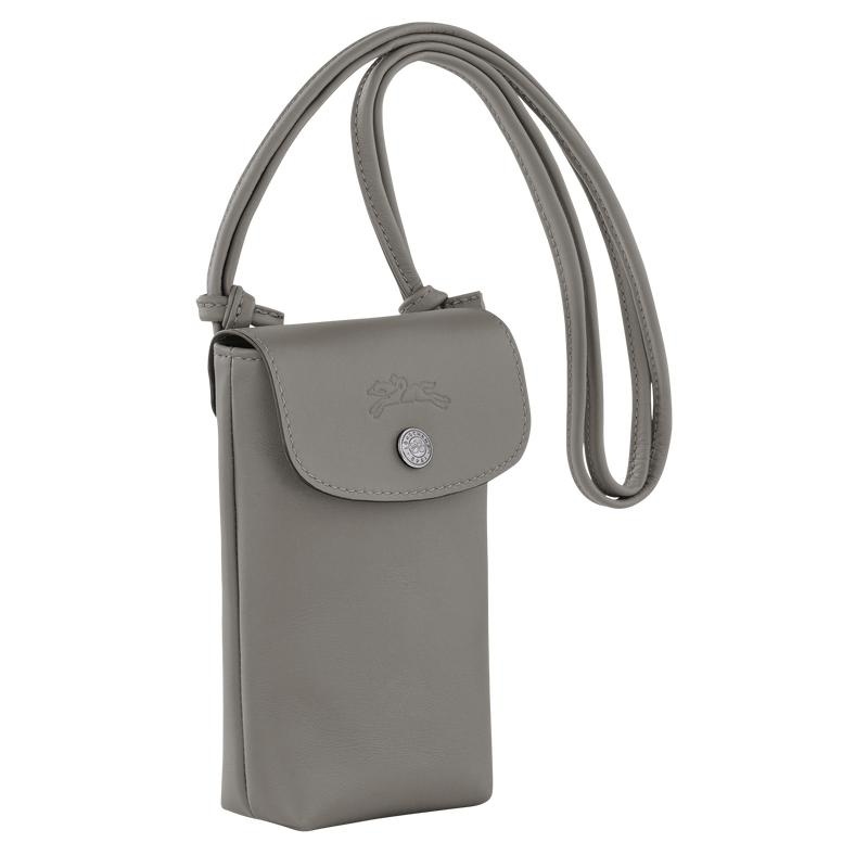 Turtledove Grey Longchamp Le Pliage Xtra with leather lace Women's Phone Case | UFHZ-35261