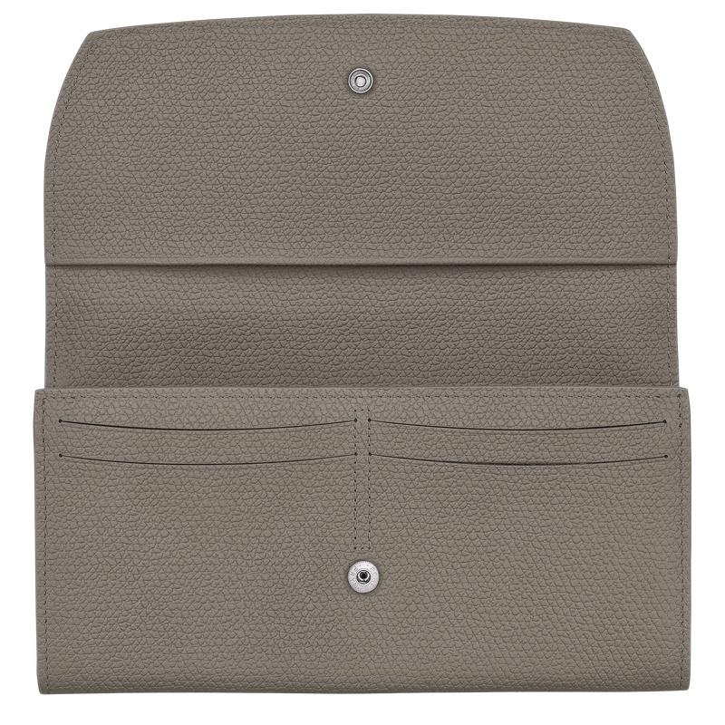 Turtledove Grey Longchamp Roseau Continental Women's Wallets | MRQO-45982