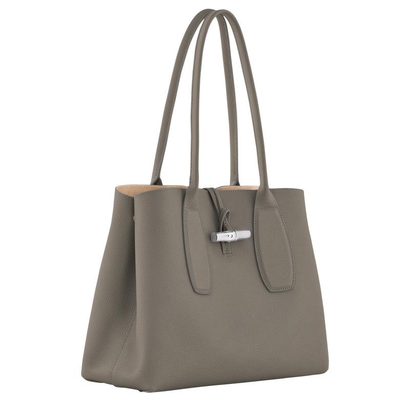 Turtledove Grey Longchamp Roseau L Women's Tote Bag | ZHEO-32816