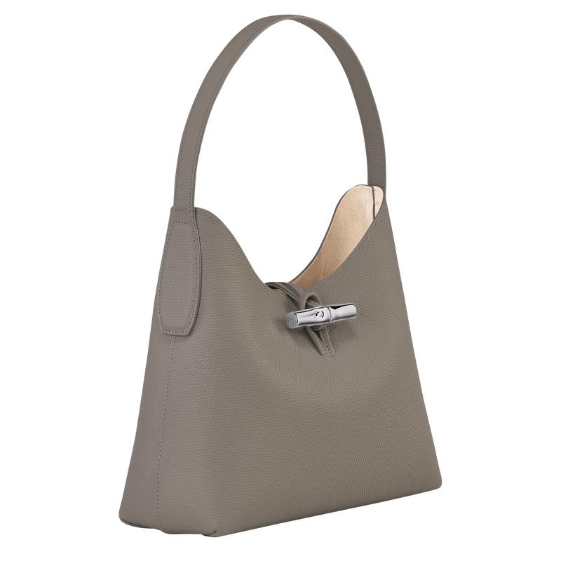 Turtledove Grey Longchamp Roseau M Women's Hobo Bags | ZPRS-48153