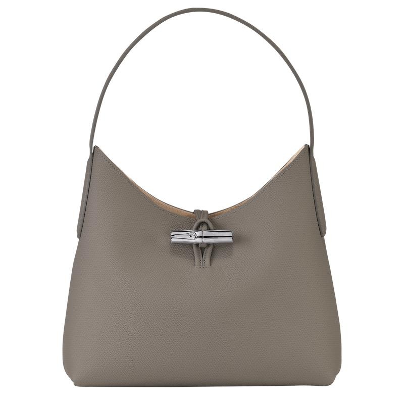 Turtledove Grey Longchamp Roseau M Women\'s Hobo Bags | ZPRS-48153