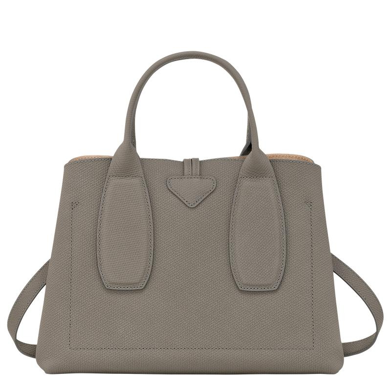 Turtledove Grey Longchamp Roseau M Women's Handbags | QFAN-09831