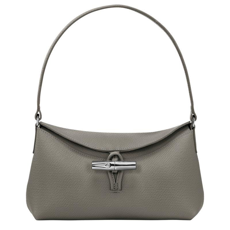 Turtledove Grey Longchamp Roseau S Women\'s Hobo Bags | BYLA-48719