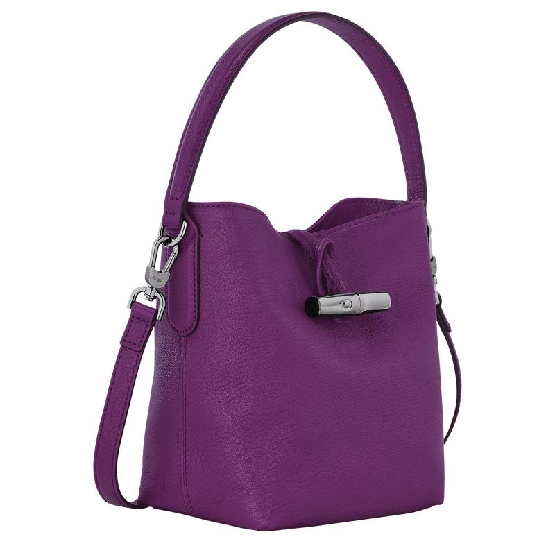 Violet Purple Longchamp Roseau XS Women's Bucket Bag | BEAV-03591