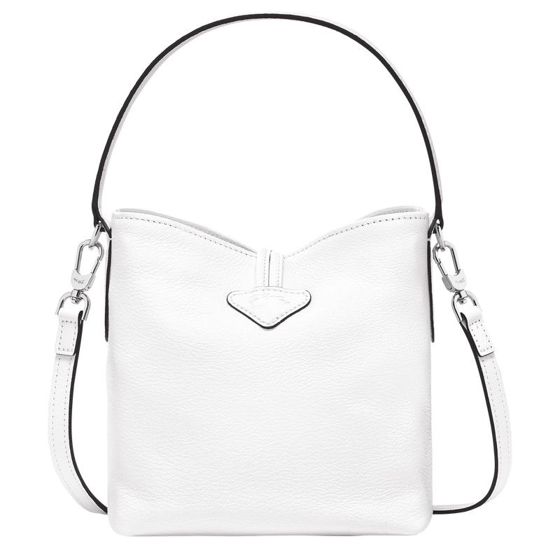 White Longchamp Roseau XS Women's Bucket Bag | UMEA-29045