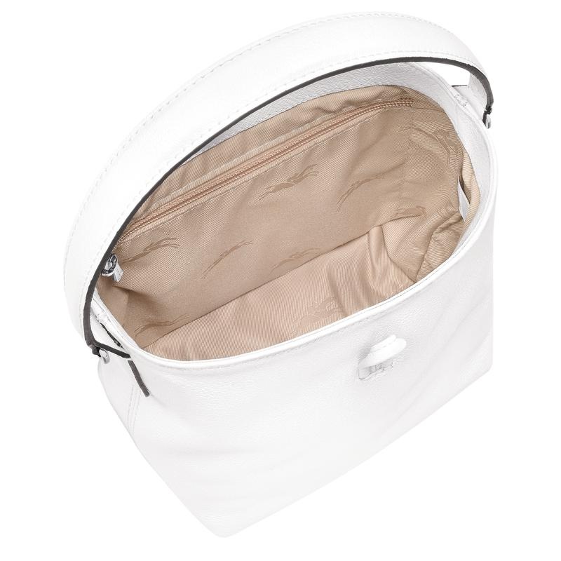 White Longchamp Roseau XS Women's Bucket Bag | UMEA-29045