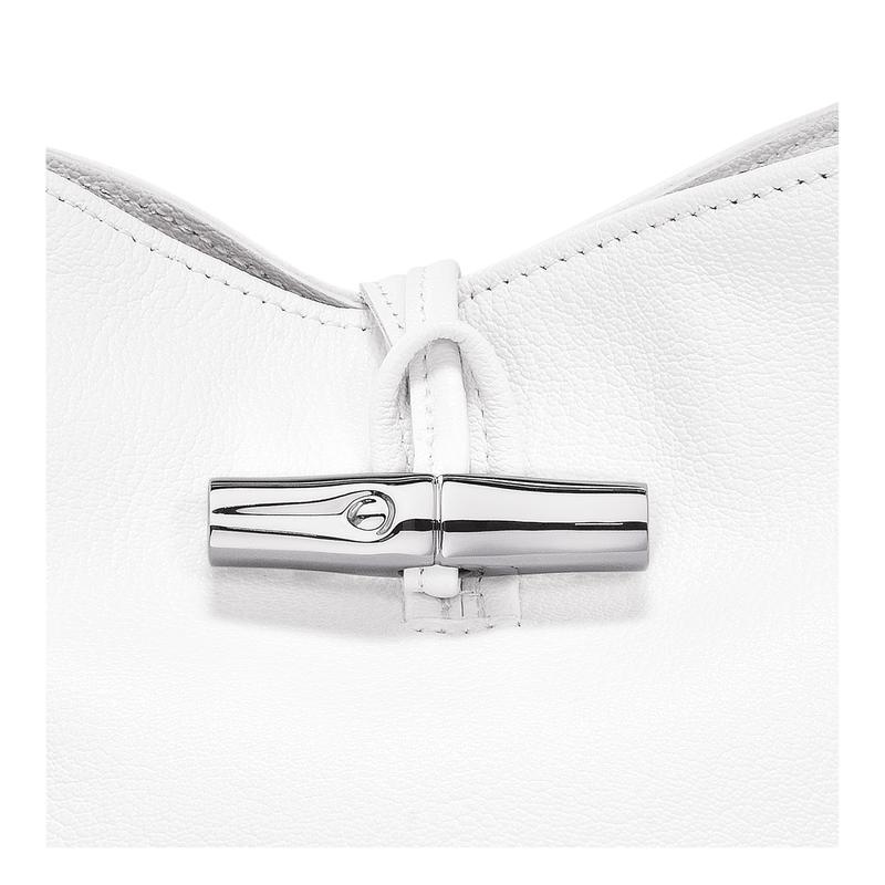 White Longchamp Roseau XS Women's Bucket Bag | UMEA-29045