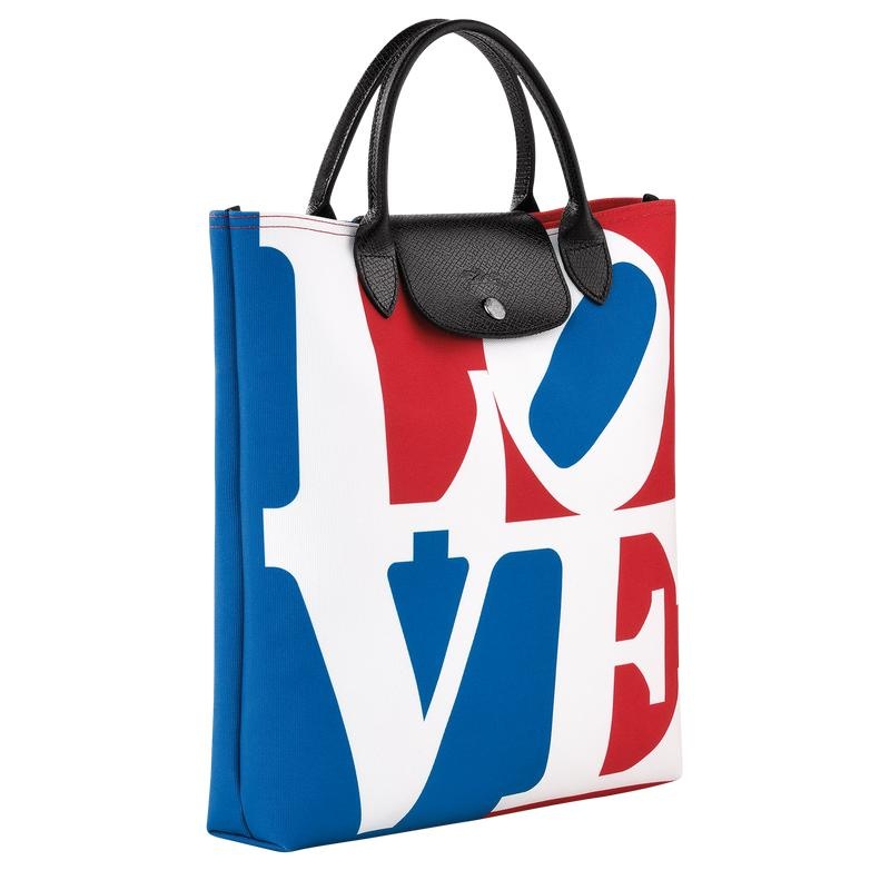 White Longchamp x Robert Indiana L Men's Handbags | DZWV-12340