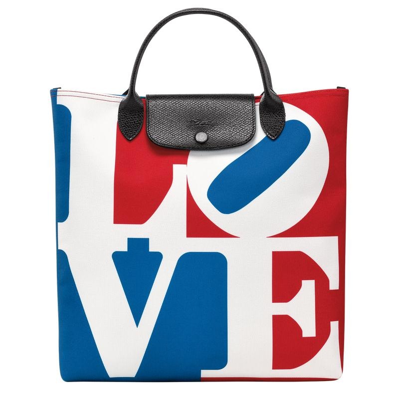 White Longchamp x Robert Indiana L Men\'s Handbags | DZWV-12340