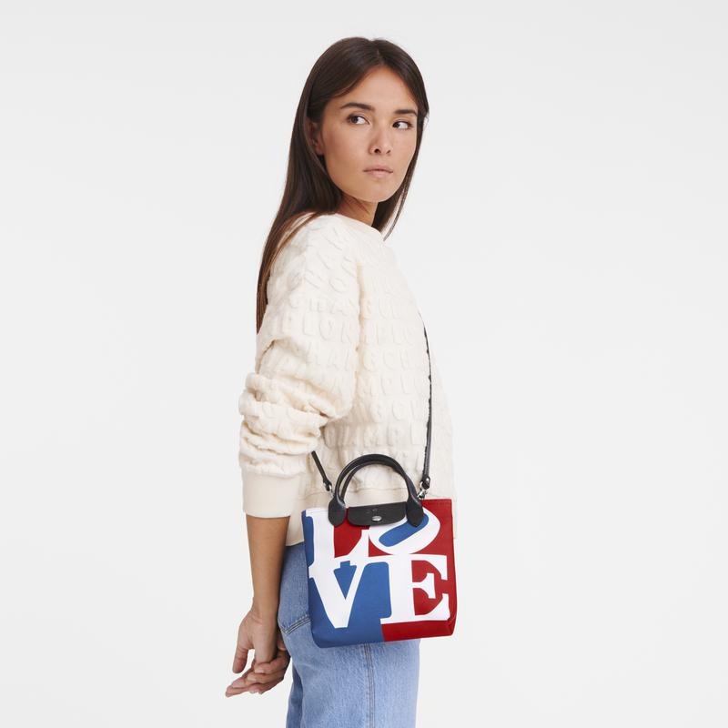 White Longchamp x Robert Indiana XS Women's Crossbody Bags | QBDF-16342